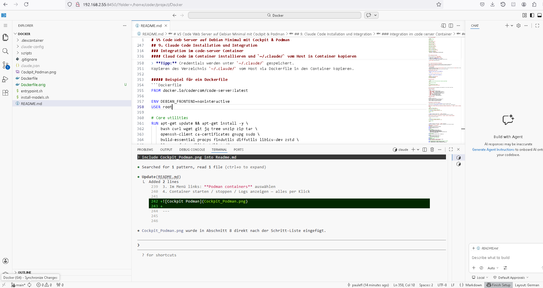 VS Code Web Interface